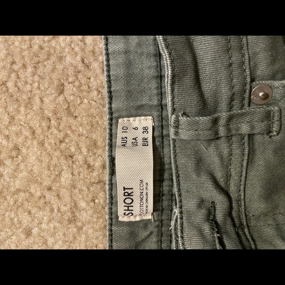 Pale Army Green Shortie Shorts